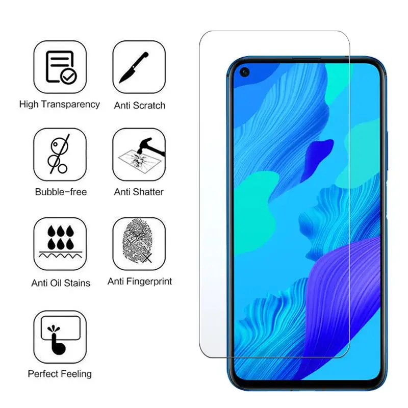 for huawei nova 5t glass protective Screen Protector on Nova5t 5 T T5 Tempered Glas huawei5t safety armored sheet film 1-3 pcs cell phone screen protector