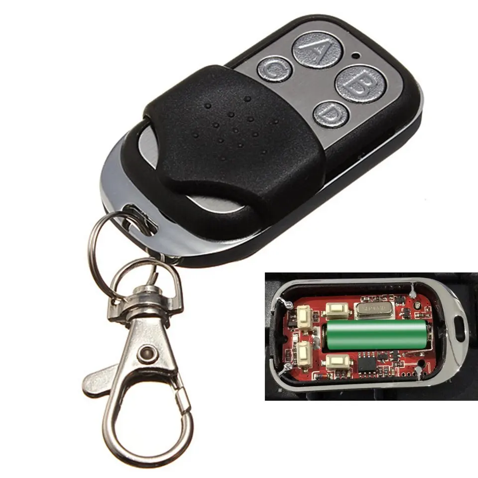 Universal Cloning Key Fob Remote Control With 4 Keys 12V 27A Battery 433mHz RF for Garage Door Gate Car Copy Code Free Shippping