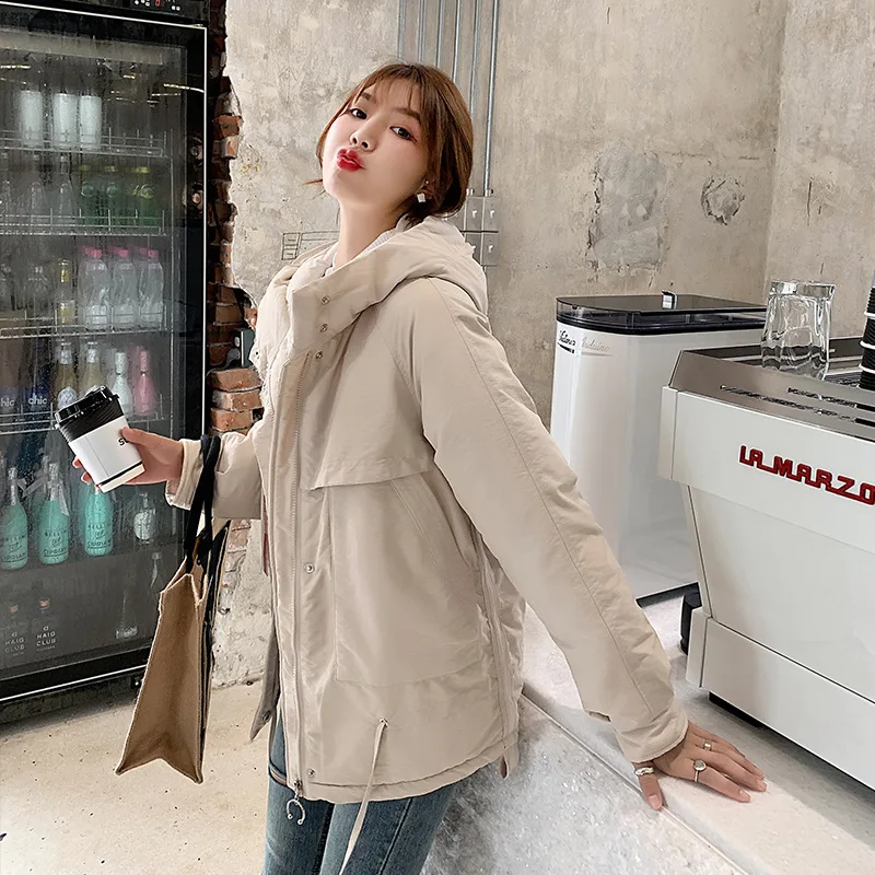 

Hot sale New Winter Female Style Fashionable Loose Short Style Slim Hat Cotton Clothes Coat 922