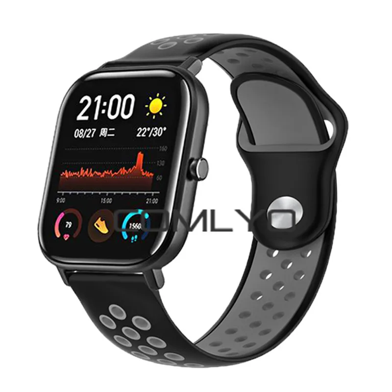 Силиконовый браслет для Xiaomi Huami Amazfit GTS ремешок мягкий дышащий ремешок для часов 20 мм ремень для amazfit GTR 42 мм ремешок браслет
