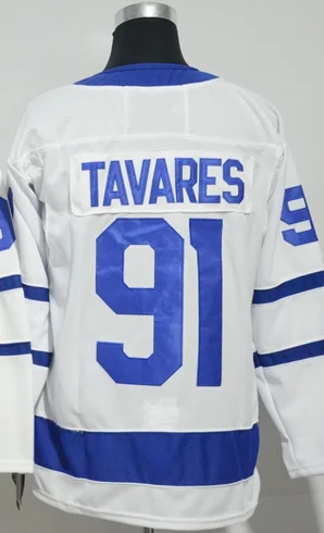 Черный А+++ Качественная мужская футболка для взрослых#91 John Tavares Toronto - Цвет: Черный