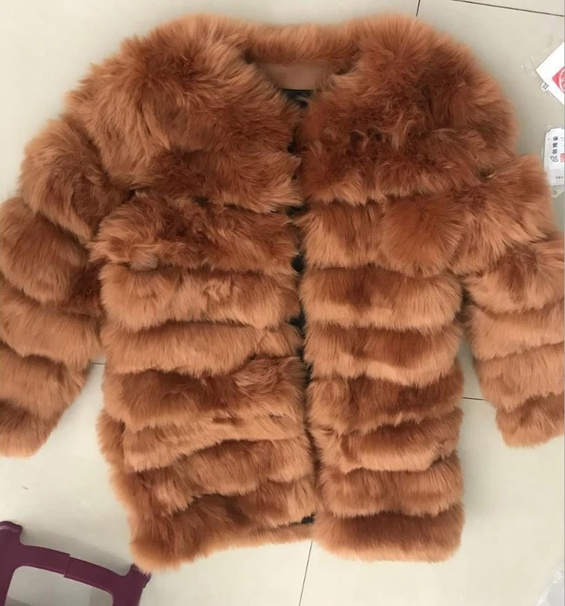 brown S-3XL, очень хорошее качество, пушистая Шуба с капюшоном, Зимняя женская Роскошная Шуба из искусственного меха с длинным рукавом, женская теплая шуба из искусственного меха wj1549 - Цвет: brown