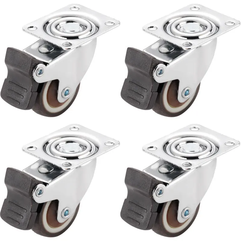 

Furniture Teapoy Table China Mobile Roller Cabinet Small Wheels Set Turn Universal Casters with Brake Mute 1.5-Inch