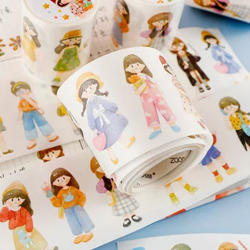 

Kawaii Girl Washi Tape DIY Decoration Scrapbooking Planner Masking Tape Adhesive Tape Label Sticker Stationery