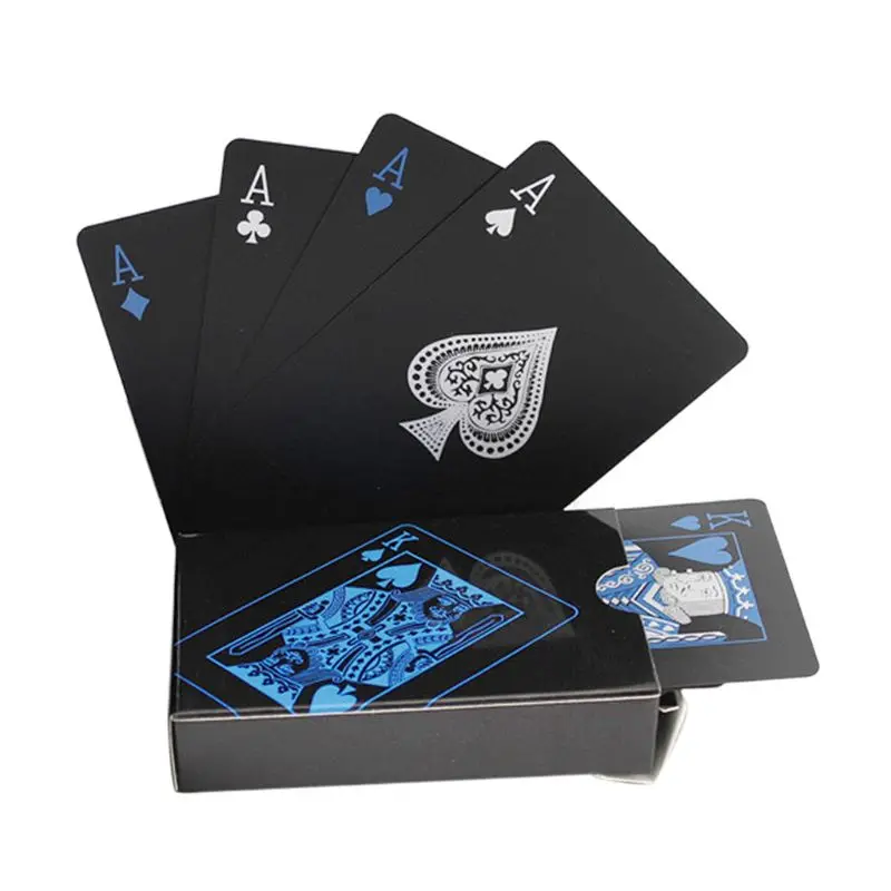 2 палубы водонепроницаемые карты для покера карты пластиковые ПВХ игральные карты идеально подходят для Вечерние игры синий+ красный