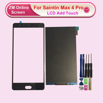 

For Saintin Max 4 Pro LCD Display Add Touch Screen Digitizer Sensor Replacement With Tools Gold Black Color