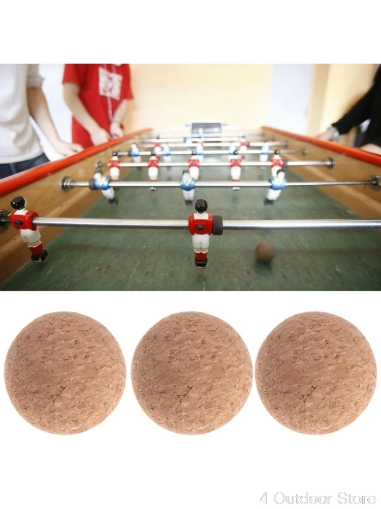 2 Cork Foosballs Natural-Wood Colored Table Soccer Foos Balls 