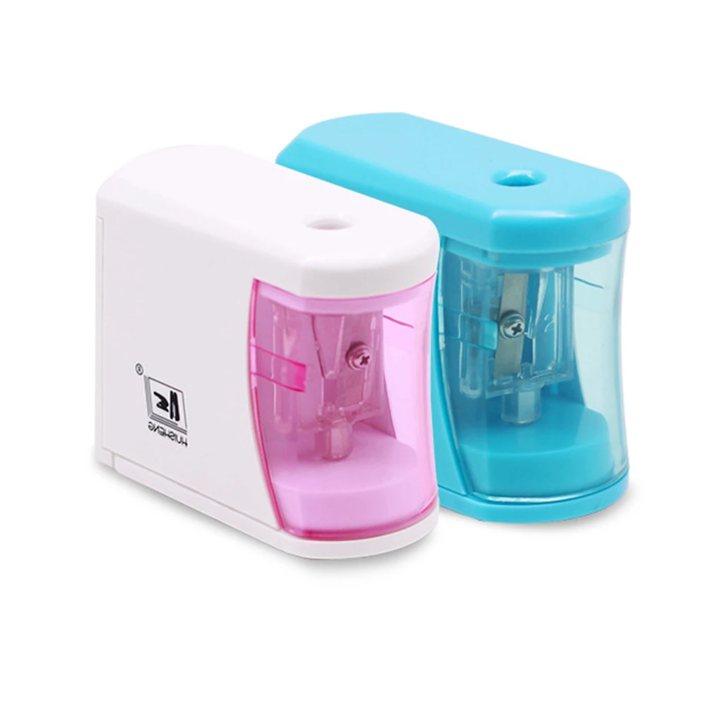 Electric Automatic Pencil Sharpener Candy Color Cute Use Battery Pencil Sharpener Kid Student Children School Gift Pen Sharpener