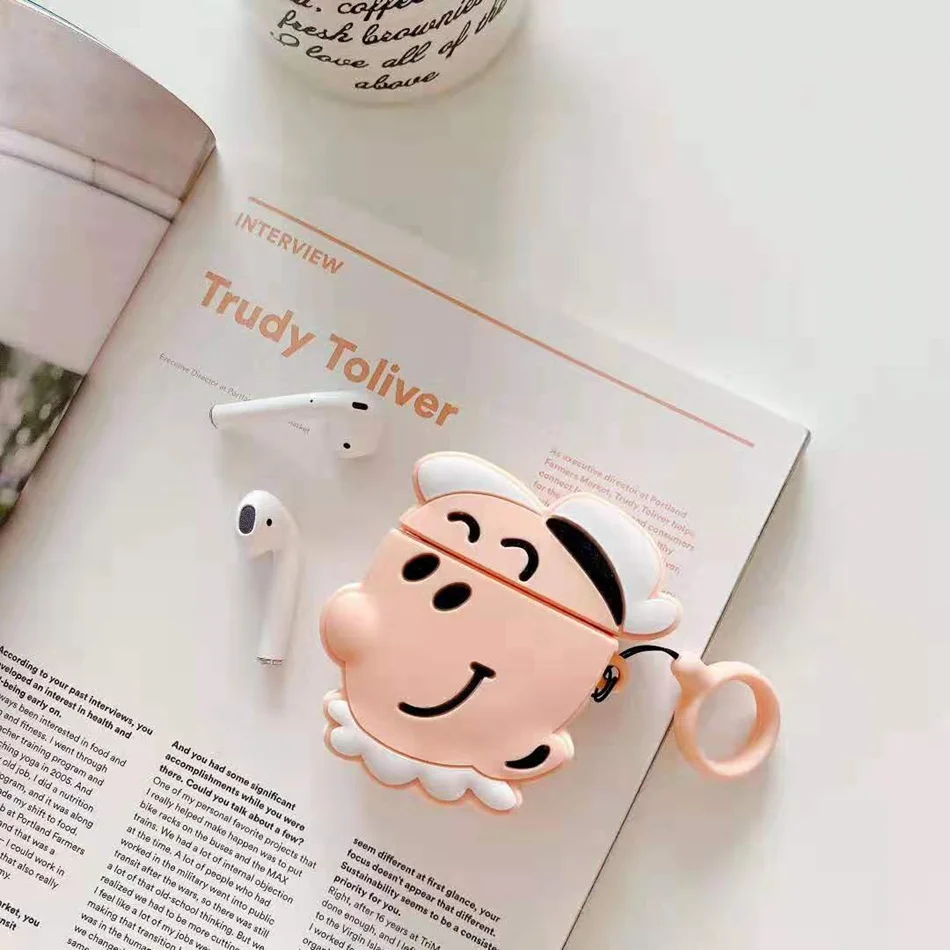 A3 Для AirPods чехол 3D Классический мультяшный персонаж животные чехол для Airpods 2/i10/i11 TWS защитный чехол с кольцом на палец - Цвет: A3