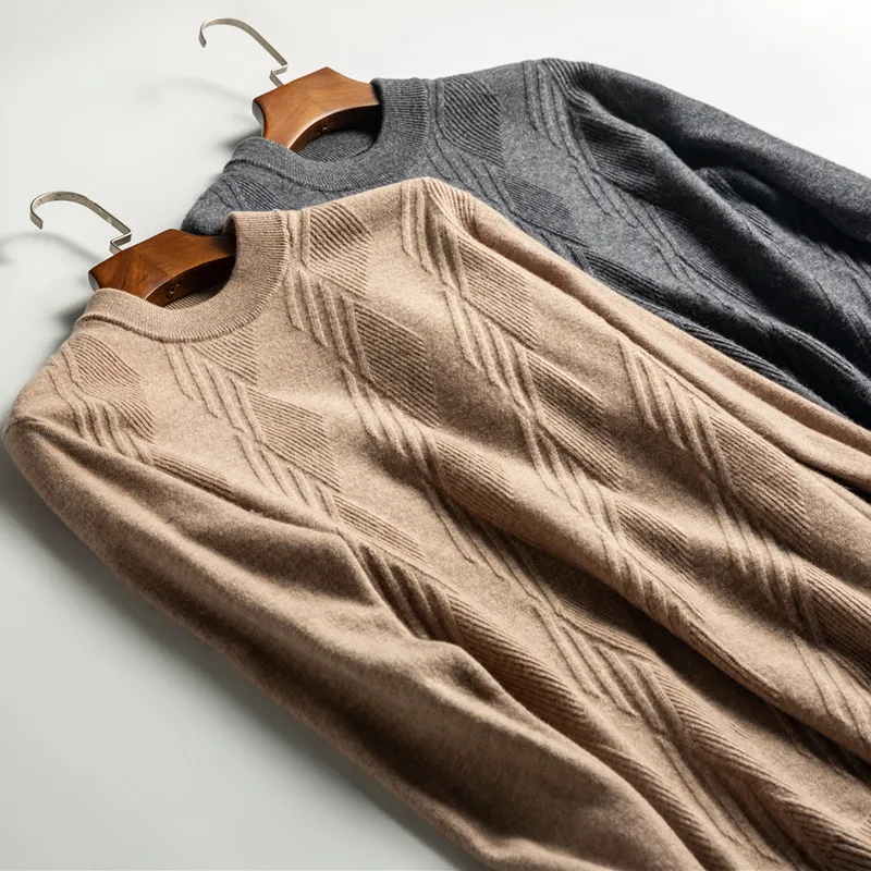 Dusen Кляйн Мужской Повседневный пуловер с круглым вырезом приталенная рубашка