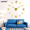 2022 Super Big 3d DIY Mirror Wall Clock Acrylic  Metal Modern Digital Watches Sticker Wall Decorate Clocks Free shipping ► Photo 2/6