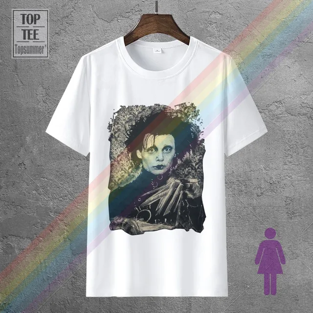 Edward Scissorhands T-Shirt Tim Burton Johnny Depp Goth Punk Film New Cool Tee Shirt 0139867-White