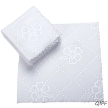 Ультразвуковая кружевная квадратная белая салфетка Wmbossed волокна салфетки носовой платок одноразовые принадлежности для ресторана отеля