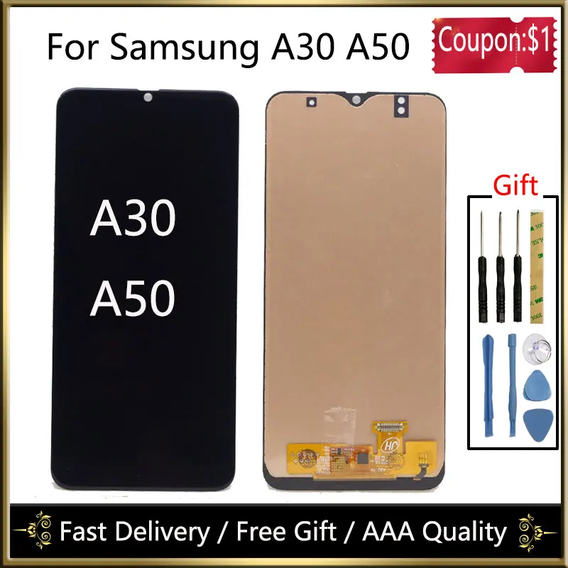 

6.4'' Display For Samsung galaxy A30 A305/DS A305F A305FD A305A LCD Touch Screen Digitizer Assembly For Samsung A50 A505F Lcd