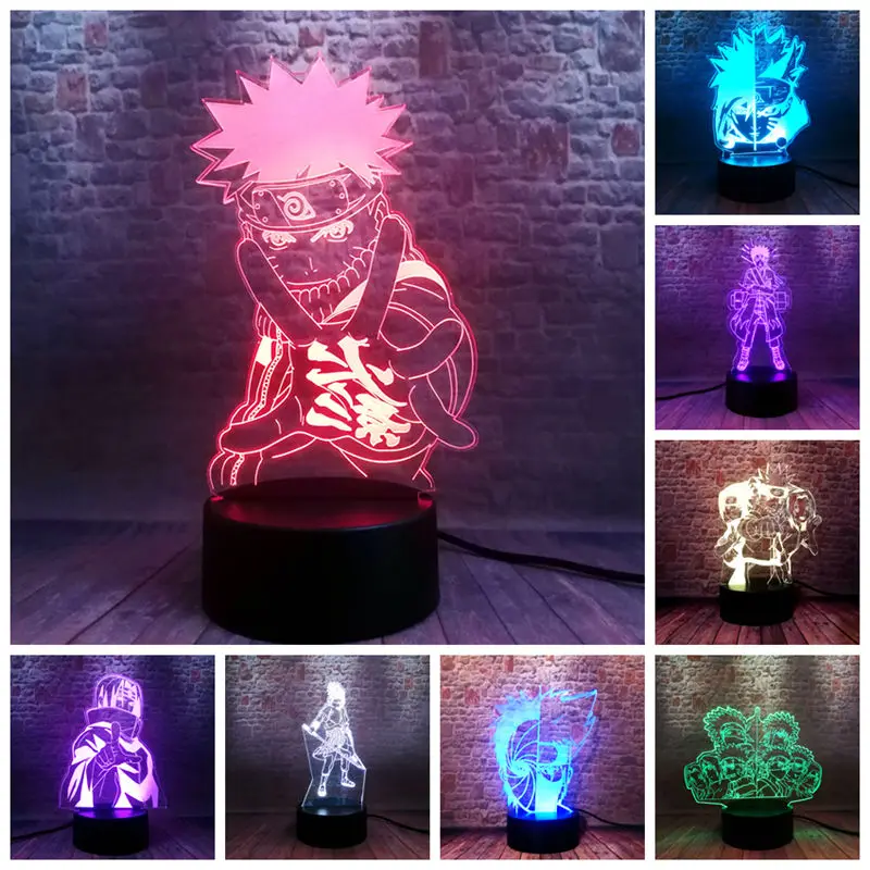 

Flashing Manga Model 3D Kids Nightlight LED 7 Colors Changing Sleeping Light Naruto Anime action & toy figures