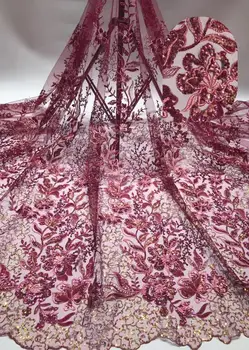 

fashionable tulle embroidery french net lace fabric CiCi-16.8809 with beads for party dress