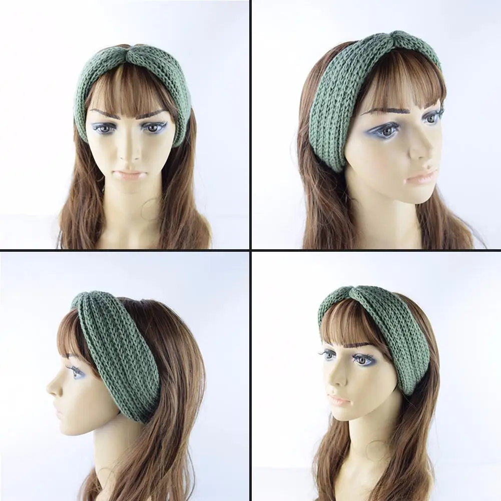 4pcs Fashion Women Headband Knitting Elastic Hair Band Crochet Warm Hair Accessories For Lady Hairband Winter Warm Headwrap