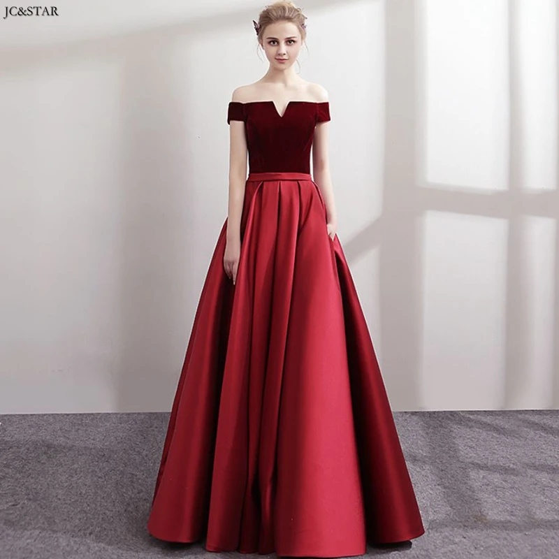 Vestido de festa para casamento новые бархатные атласные с открытыми плечами короткий рукав трапециевидные Зеленые Бордовые Платья для подружки невесты длинные