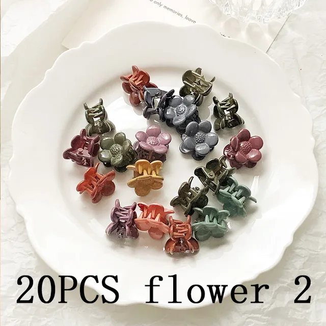 30/50PCS/Set Girls Cute Colorful Flower Star Mickey Small Hair Claws Kids Sweet Hairpins Hair Clips Fashion Hair Accessories 20pcs flower 2