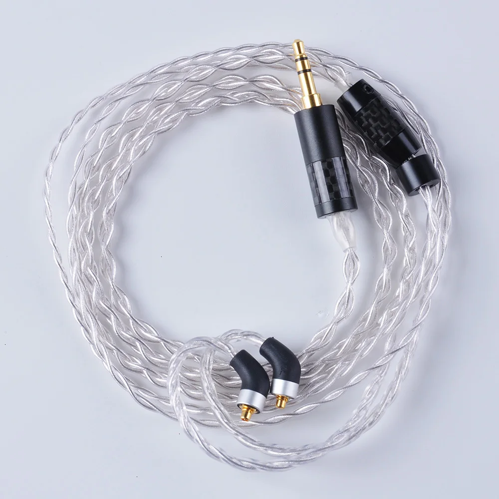 UPOCC Litz 28AWG 7N одиночный Кристальный Медный Серебряный кабель 2,5/3,5/4,4 мм сбалансированный кабель для наушников с MMCX из Тайваня для HQ8 Олово 2