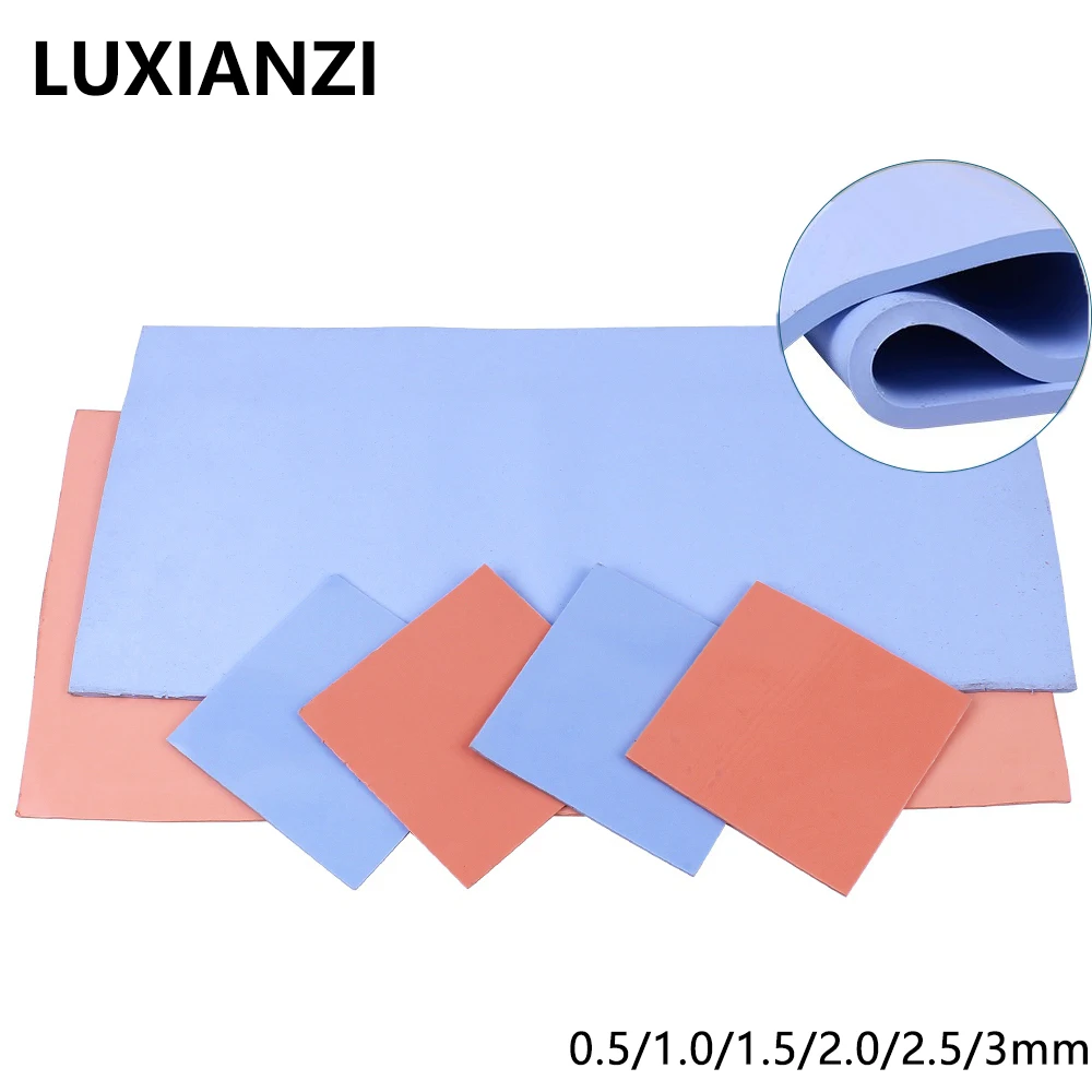 LUXIANZI-disipador térmico de silicona para CPU GPU, almohadilla de silicona conductora de refrigeración de alta calidad, 0,5mm, 1mm, 1,5mm, 2mm, 2,5mm