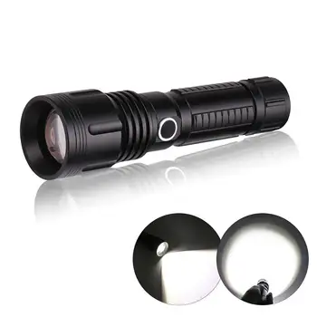 

Powerful XHP50 Flashlight Zoomable LED Torch Rechargeable Nightcore Flashlight Led Lenser Flashlight Work Flashlight