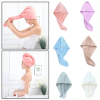 Bath Towels  Bath Wrap Hat Quick Bathrobe Terry Hair Fast Drying Dryer Towel Lady Turban Microfiber Towel For Bathroom Women Cap 2