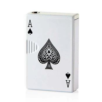 

Personality Check Money Poker Lighter With Check Lights Creative Inflatable Metal Windproof Lighters Men Gifts Without Gas