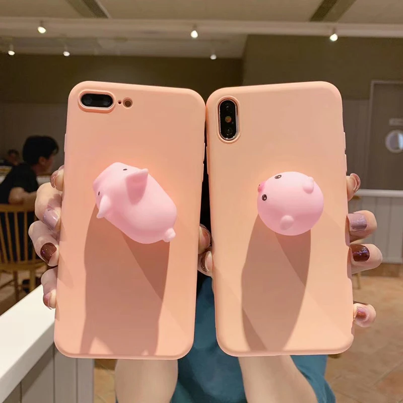 

New 3D Cute pig soft Silicone case for iphone 7 8 6 plus X XR XS MAX 11 Pro support Cover for samsung galaxy S8 S9 Note S10 10