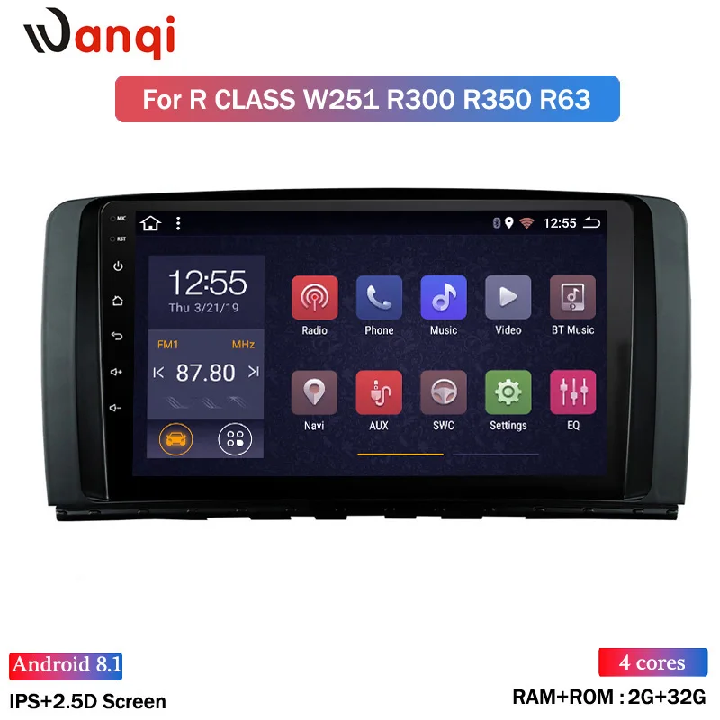 Android 8,1 Автомагнитола для Mercedes Benz R Class W251 R280 R300 R320 R350 R63 2006-2013 Navi gps Мультимедиа ips экран без DVD - Цвет: Quad cores