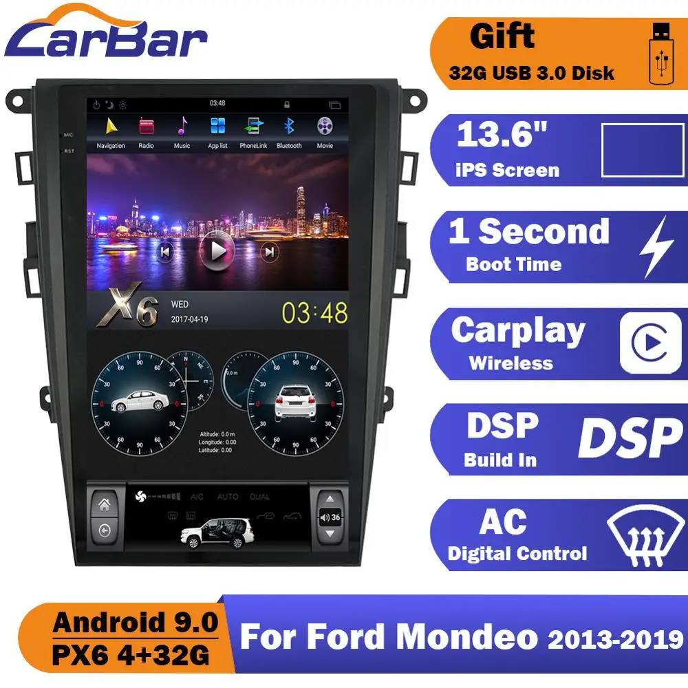 Tesla Style вертикальный экран Android 9 0 автомобильный DVD GPS Радио Навигация стерео аудио