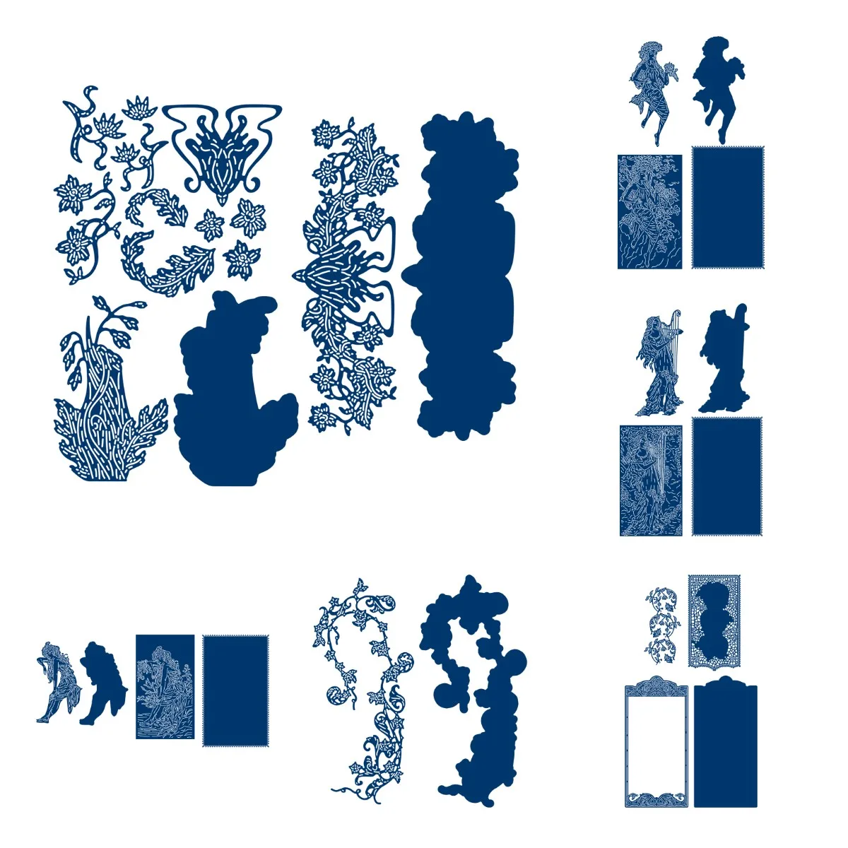 

Beauty Character Tree Vine Flower 2021 New Metal Cutting Dies Scrapbook Diary Decoration Embossing DIY Greeting Card Handmade