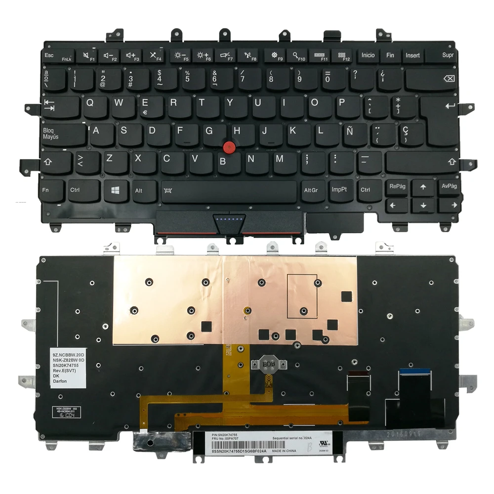 Ноутбук OVY SP keyborad для LENOVO Thinkpad Carbon X1 Gen 4 4th с подсветкой P/N: SN20K74755