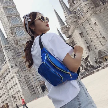 

Ins Lady Laser Waist Pack New Tide All Match Chest Bag Personality Fashion Colorful Crossbody Bag Women's Practical Shoulder Bag