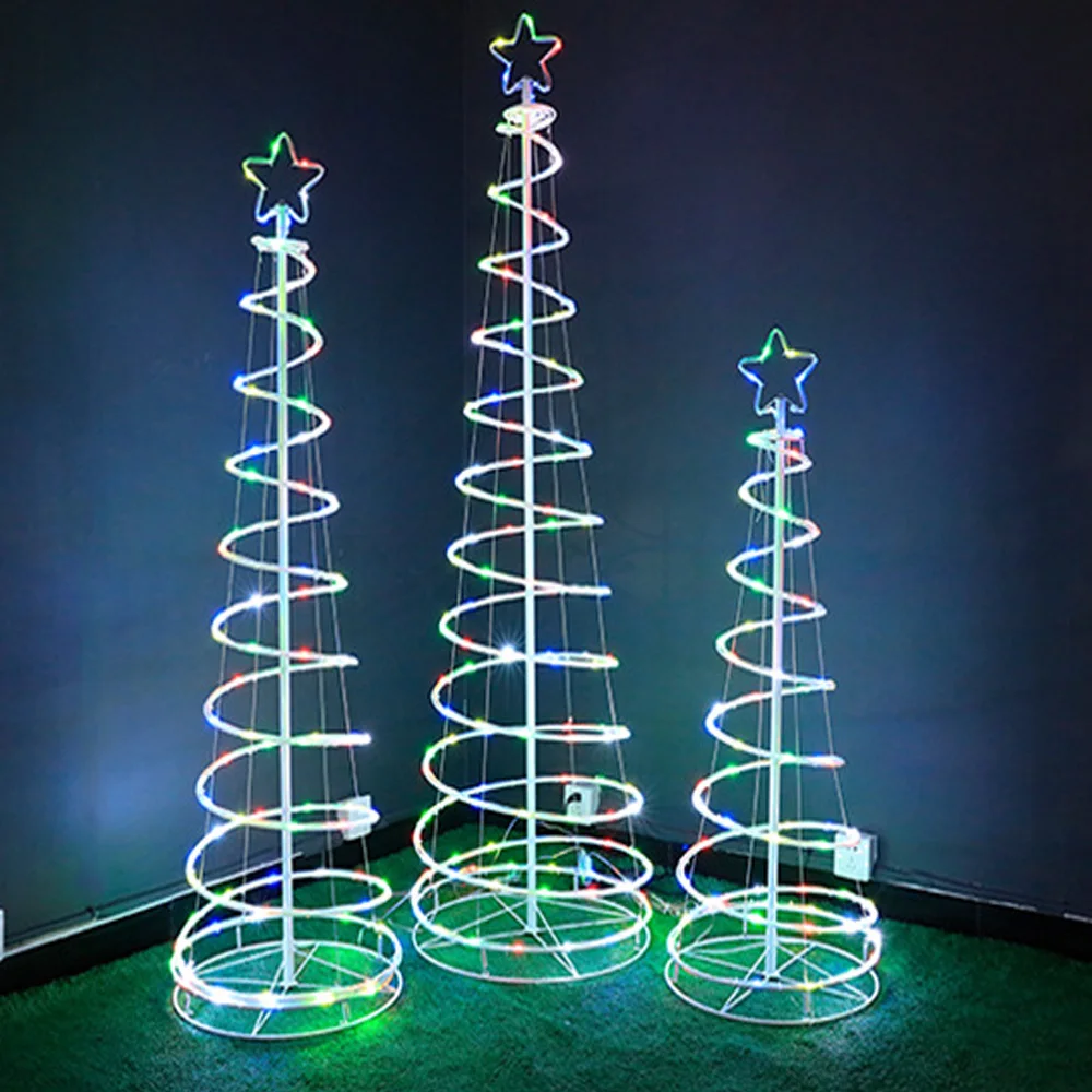 3 Packs LED RGB Spiral Christmas Tree with Remote Control