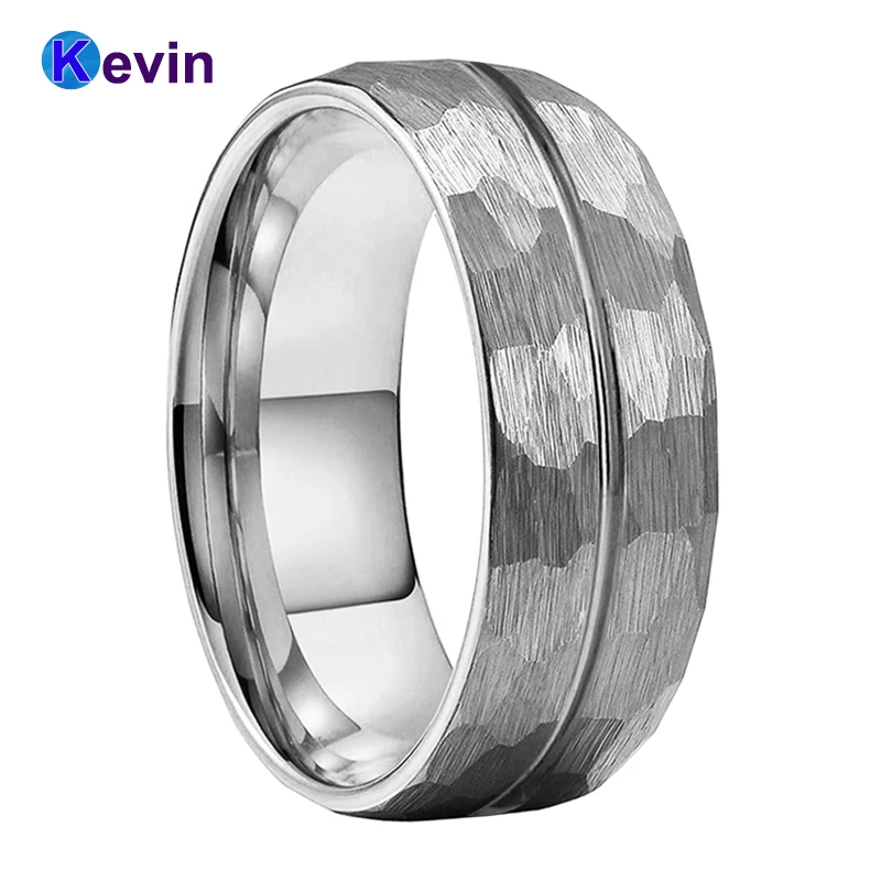 Silver Stainless Steel 8 mm Promise Wedding Band Ring-For Men or Women 