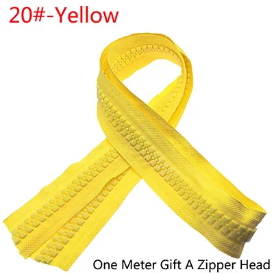 Yellow Meetee 2/5 метров 15#/20# большая полимерная кодовая молния для пуховика палатки наружные Швейные аксессуары DIY Одежда на молнии ремесло ZA029 - Цвет: Yellow