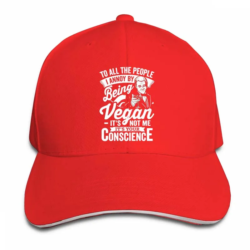 Для всех людей I Annoy Vegan бейсбольная кепка для мужчин и женщин Кепка для водителя грузовика модная Регулируемая Кепка - Цвет: 2-Red