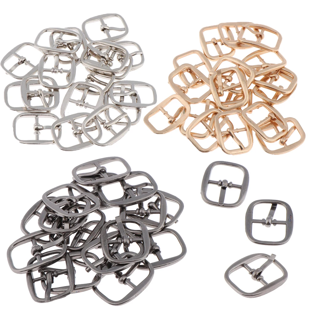 20pcs Single Prong Belt Buckle Center Bar Buckles Pin Shoe Straps Purse DIY Accessories 18 x 10mm