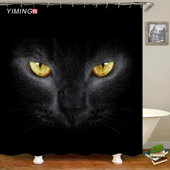 

3D cat shower curtain polyester waterproof home decor curtain with hook washable shower curtain 200x180cm