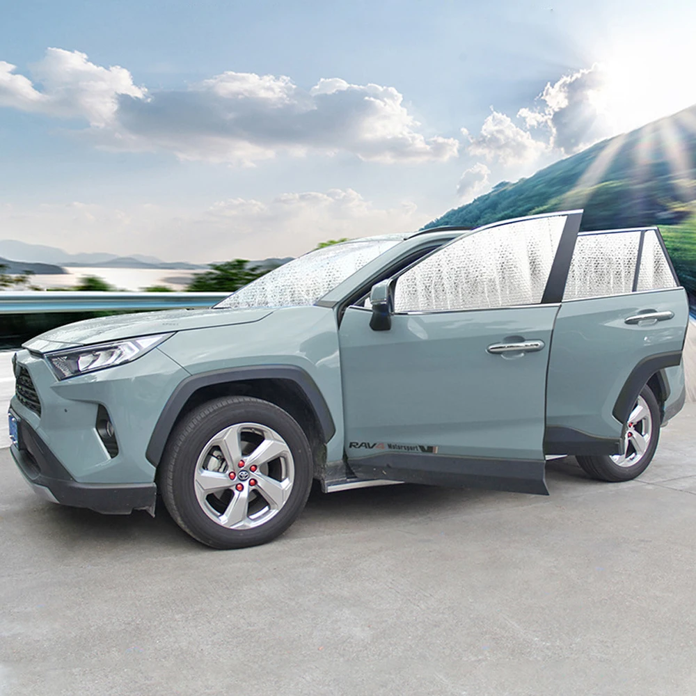 Car Windshield Sun Shade Window Visor Cover Sunshade Anti UV Reflector 11Pcs for Toyota RAV4 XA50 2019 2020 Exterior Accessories