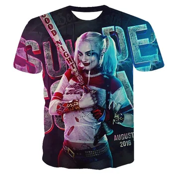 

New Harley Quinn Joker T-Shirt Men Tee Suicide Squad Tshirt 3D Printed Shirt For Male Summer Short Sleeve Man O-Neck Casual Tops