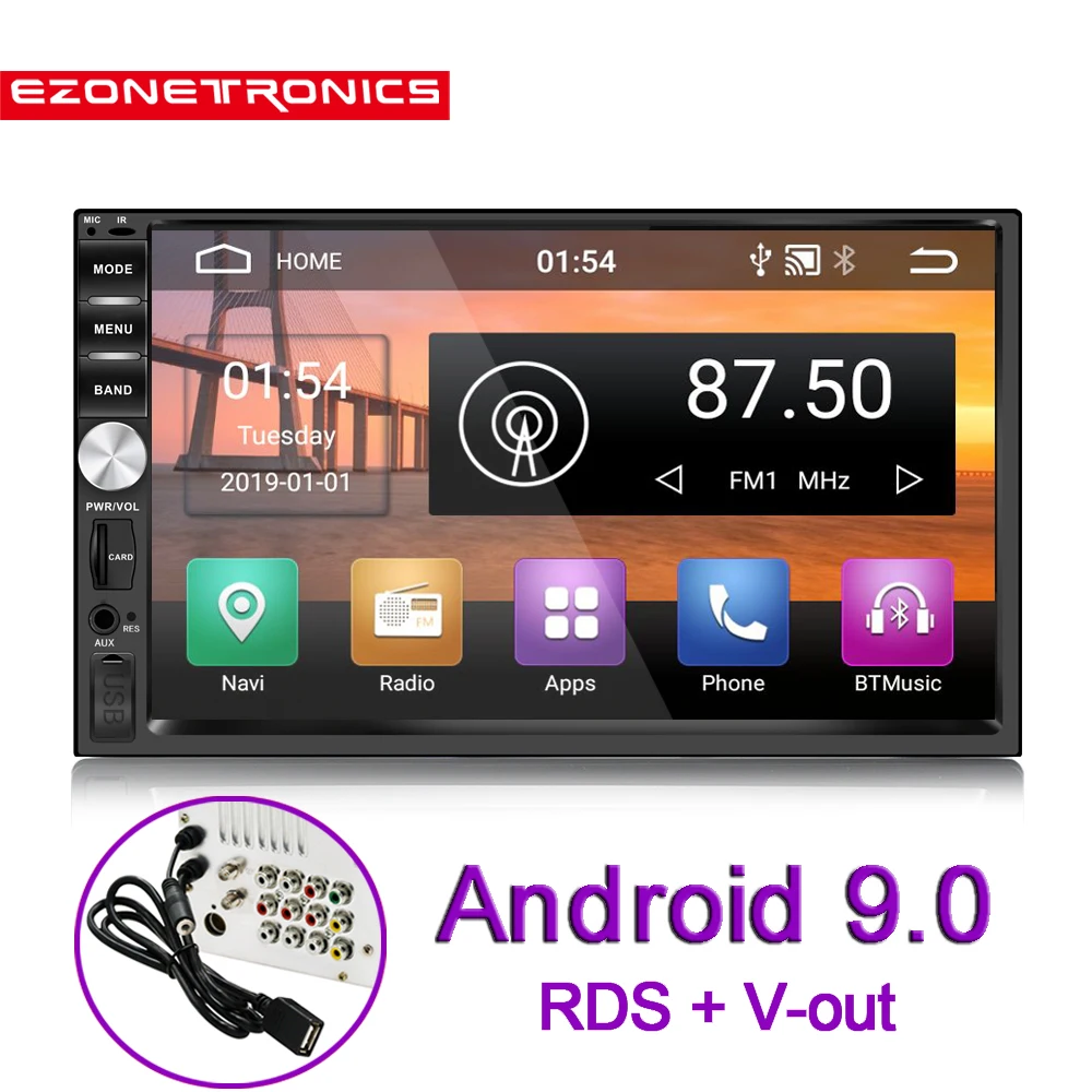 Автомобильный 7 дюймовый экран Android 9 0 четырёхъядерный процессор 2 Гб + 32