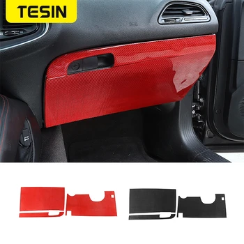 

Car Center Console Anti-kick Dirty Protective Panel Decoration Soft Carbon Fiber Stickers For Dodge Challenger 2015+ Accessories