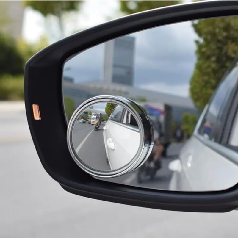 

360 Degree Rotary Push Car Rear View Mirror Small Round Mirror