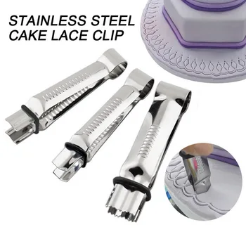 

Free Shipping 3pcs Heart-shaped/Wave/Olive Shape Fondant Cake Lace Tweezers Cake Cookies Pastry Decoration Mold Tools