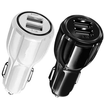 

Fast Adaptive car Charge Dual 2 USB Port 5v/9v/12v 3.1A Fast Quick Car Charging for Samsung Galaxy S6 S7 S8 Plug for iphone 5 6