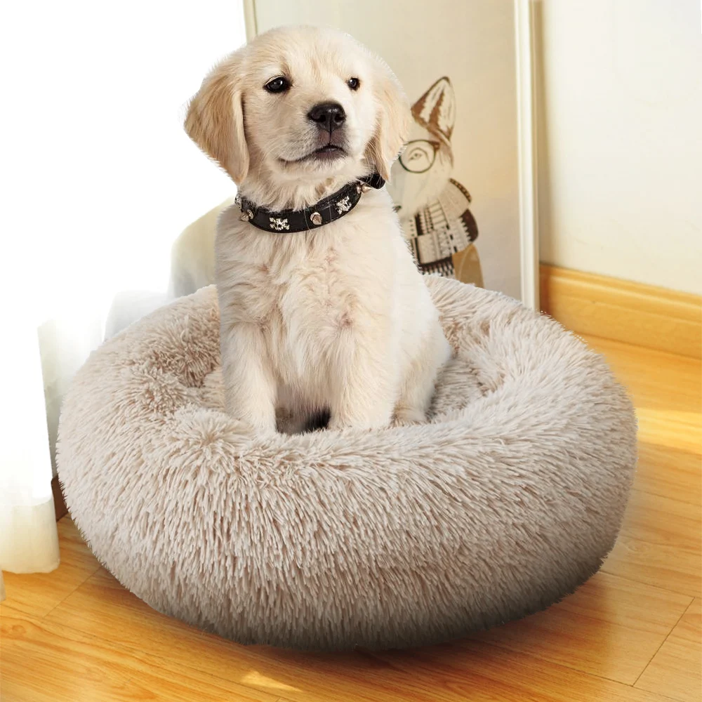 Lit Rond Pour Chat/chien En Peluche Grenouille - Nid D'hiver Douillet 2 En 1, Base Antidérapante, Lavable
