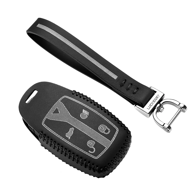 Luckeasy кожаный ключ чехол для Land Rover freelander 2 2009 2010 2011 2012 чехол key2y - Название цвета: black 2