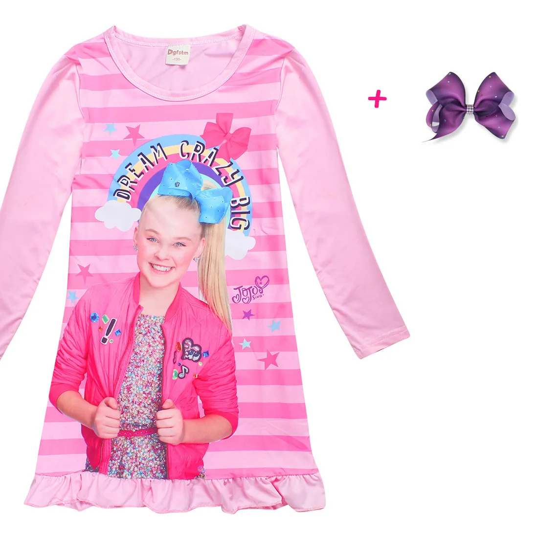 Лидер продаж года; JoJo Siwa; пижамы для девочек; платья с длинными рукавами; хлопковые брюки; комплект одежды; детское нарядное платье; одежда для подростков; футболки